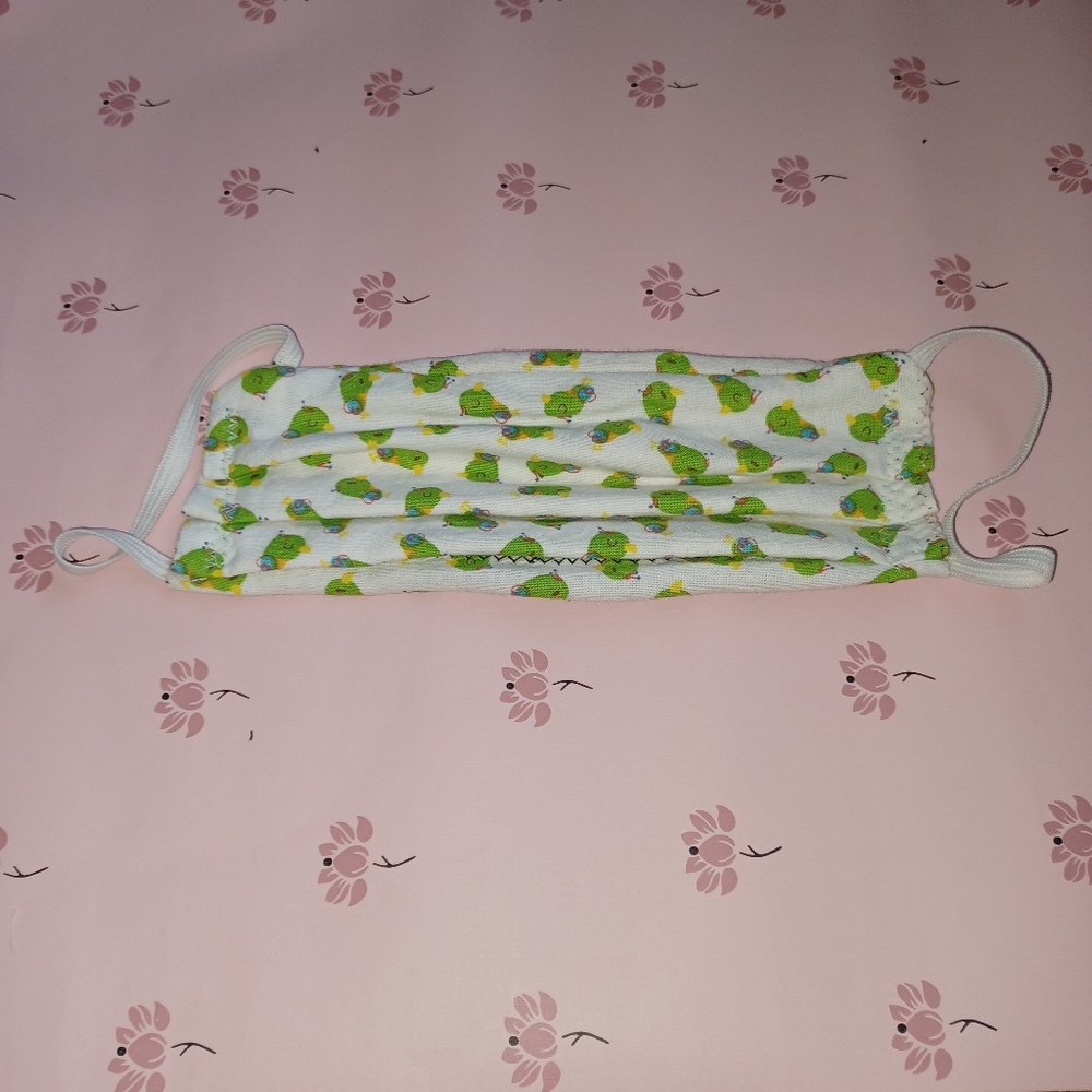 Green baby chicken handmade face masks